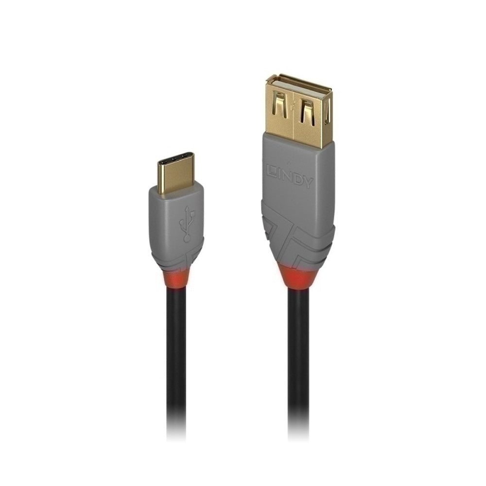 Lindy USB-C 2.0 à USB-A Adapter Cable Anthra Line 0.15M