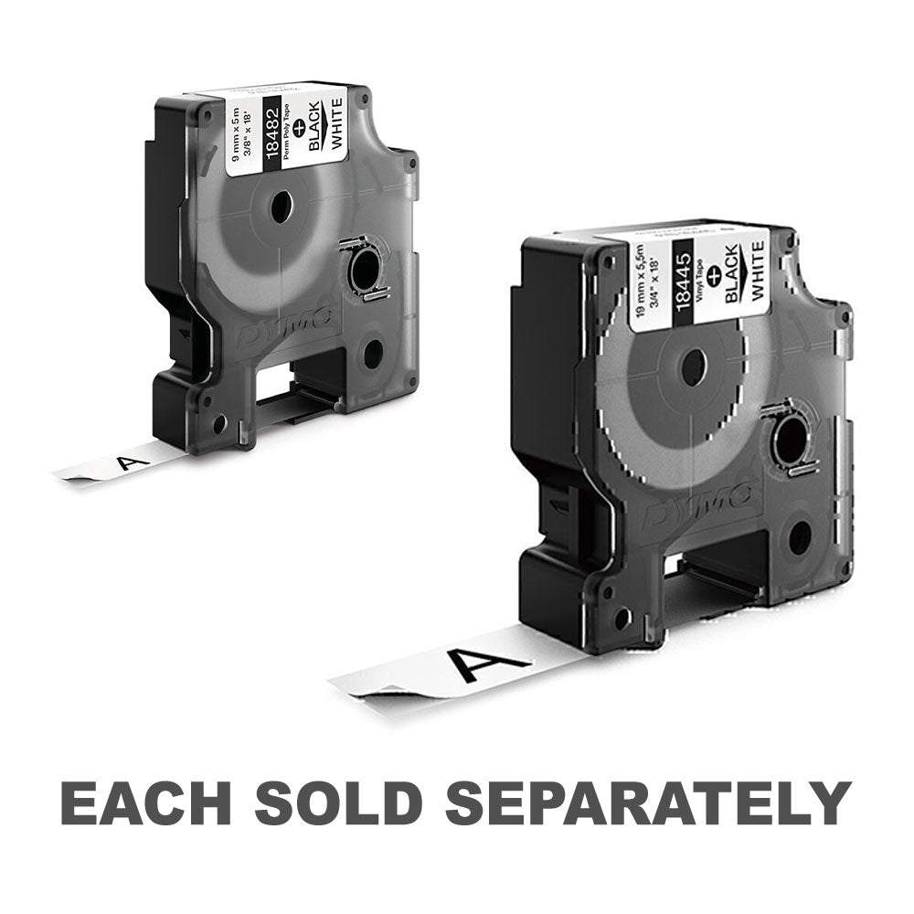 Rhino dymo noir sur bande vinyle blanc