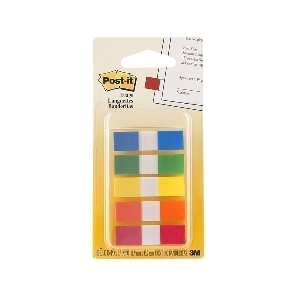Post-it 12x45mm Couleurs assorties drapeaux (boîte de 6)