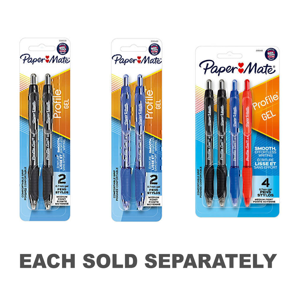 PM Profile rétractable Gel Pen 0,7 mm 2pk (boîte de 6)