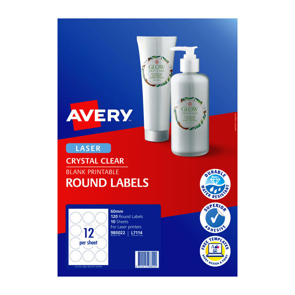Avery Round Étiquettes 60 mm 12up 10pk (clair)
