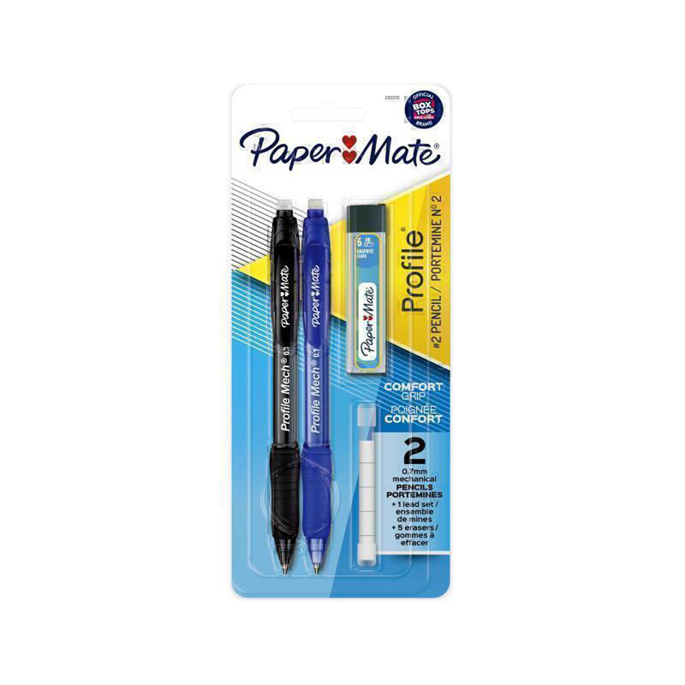 Paper Mate Profil Pack de jumeaux de crayon noir / bleu (boîte de 6)