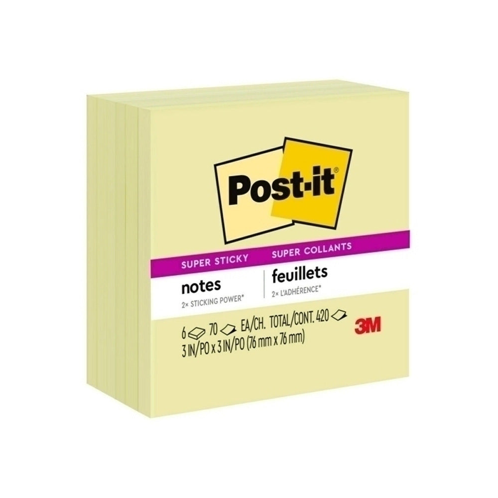 Post-it Super Sticky Yellow Notes (76x76mm)