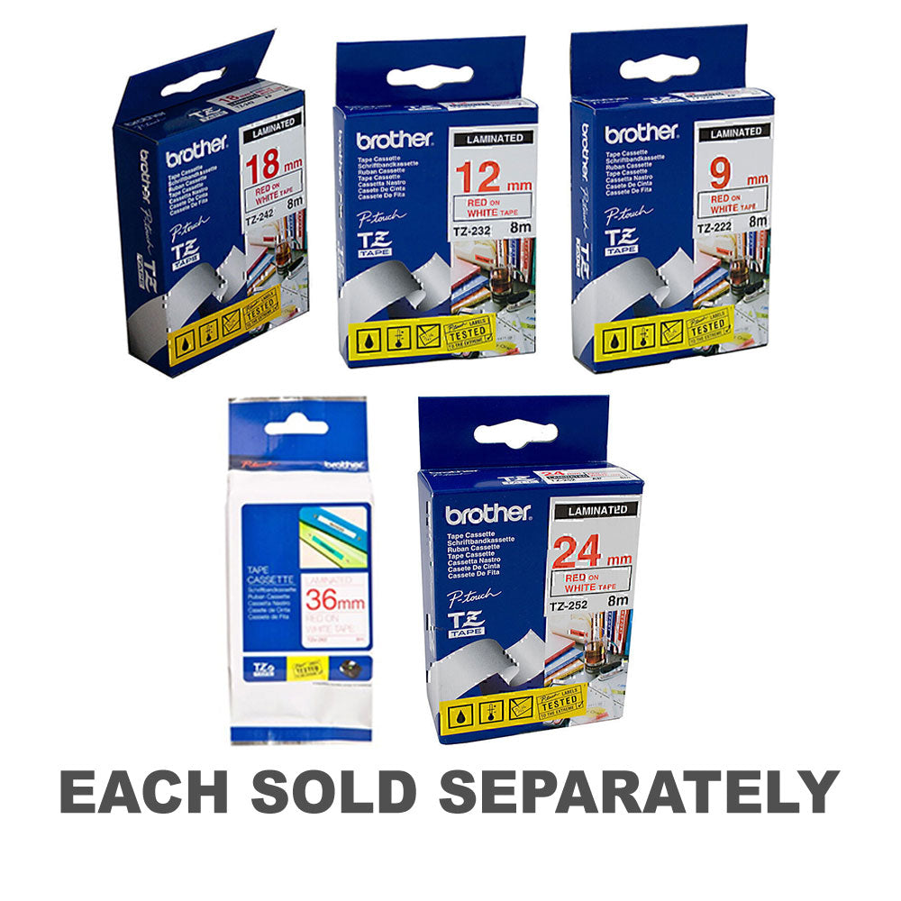 Frère laminé rouge sur bande de marquage blanc