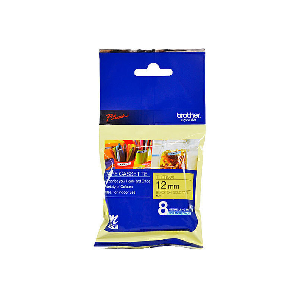 Brother M831 Black on Gold Étiquetage du ruban adhésif