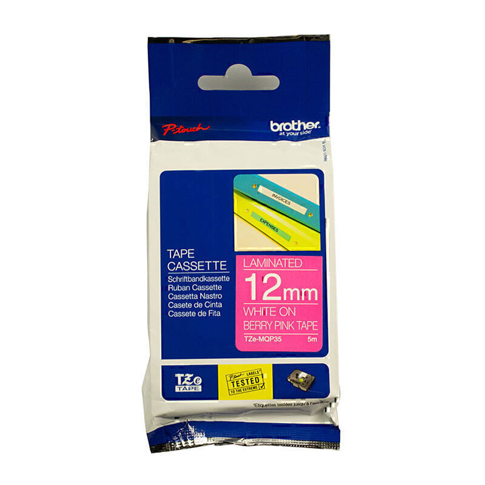 Frère Latiné Blanc sur le ruban de marquage rose baies 12 mm