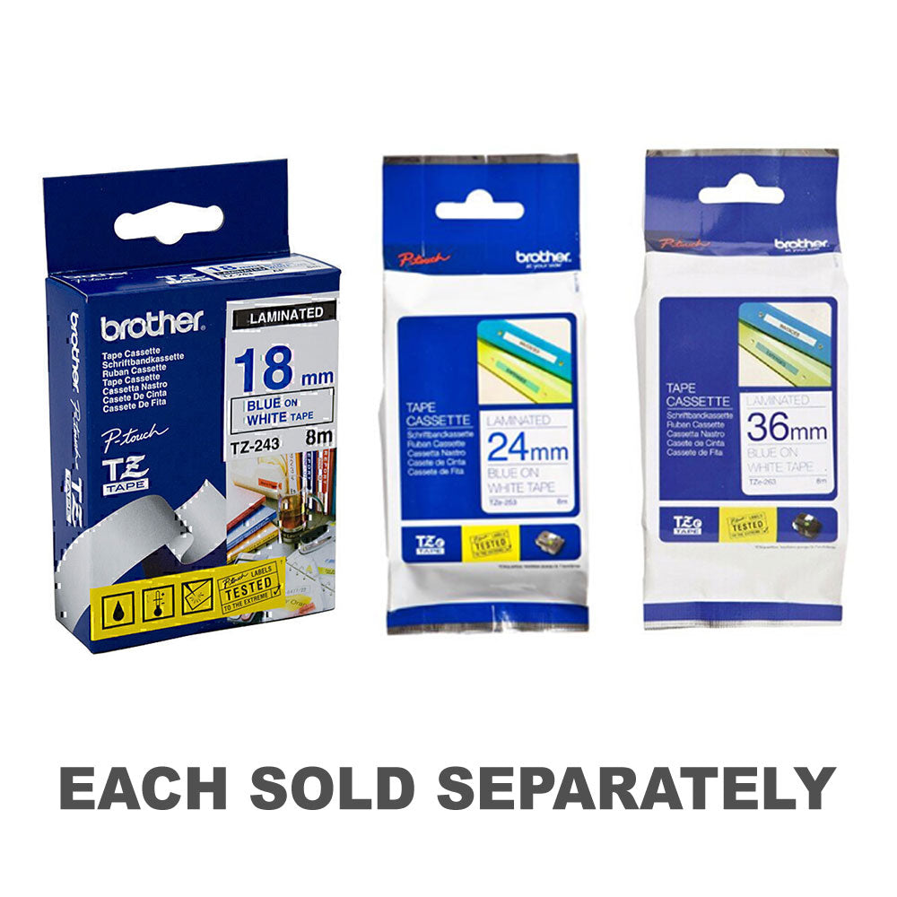 Frère Bleu laminé sur bande d'étiquetage blanc