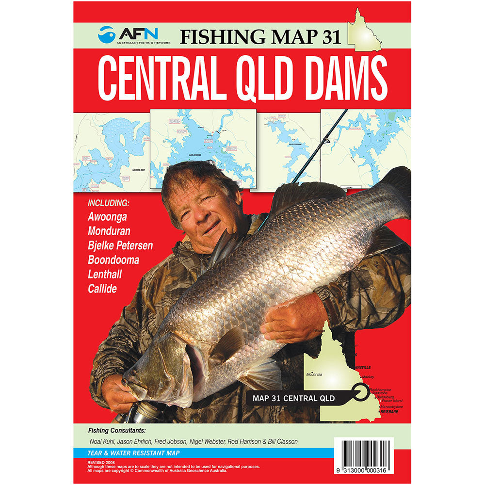 Carte des barrages du centre du Queensland