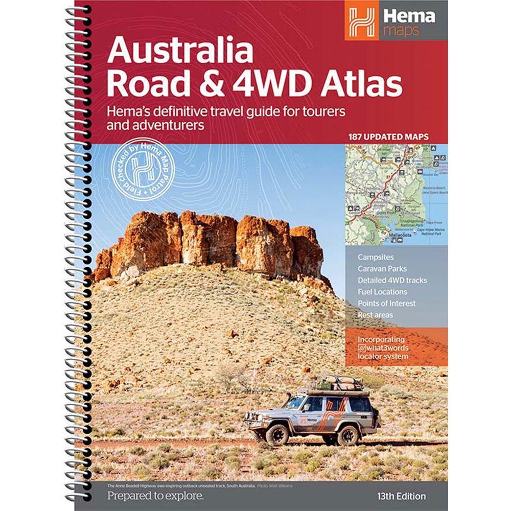 Hema Australia Road & 4WD Atlas 13e édition (Spiral Bound)