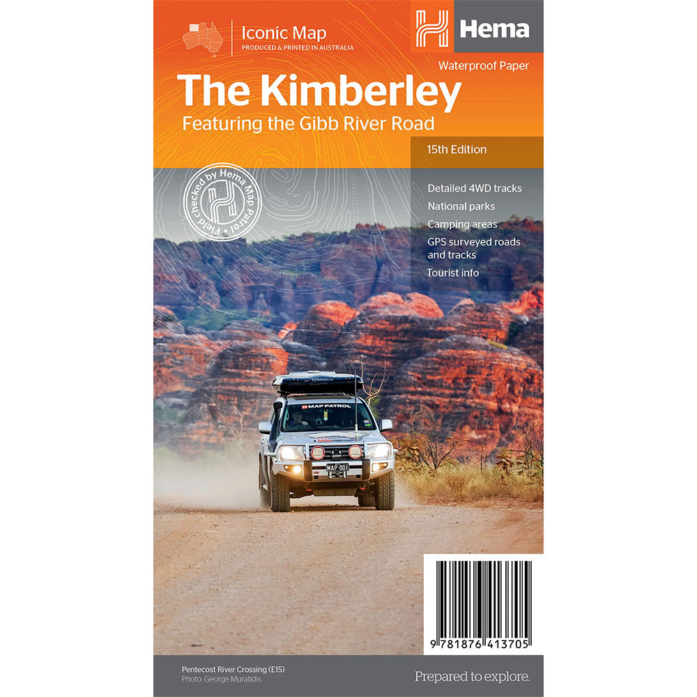 Hema le Kimberley avec la feuille de route Gibb River