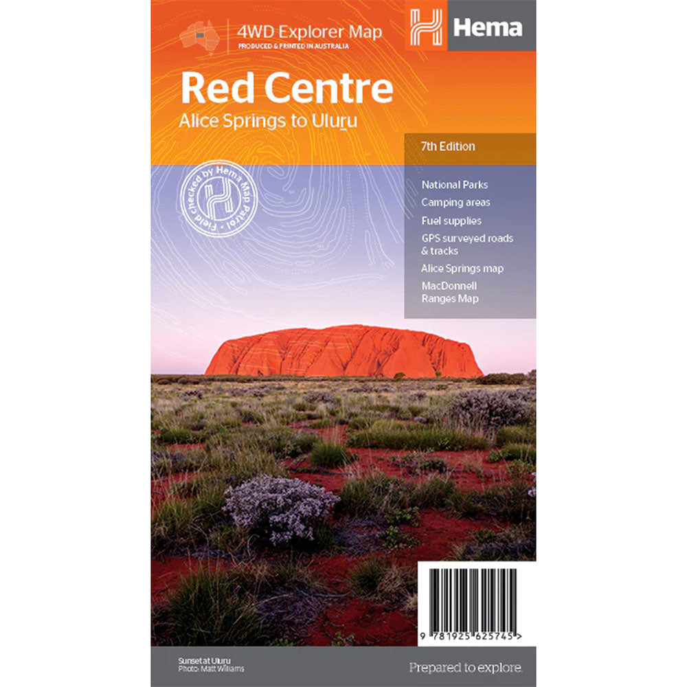 Hema Red Center Alice Springs à Ullluru Map