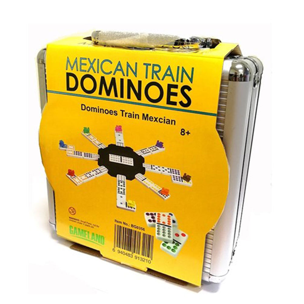 Double 12 train mexicain dominos dans un cas en aluminium