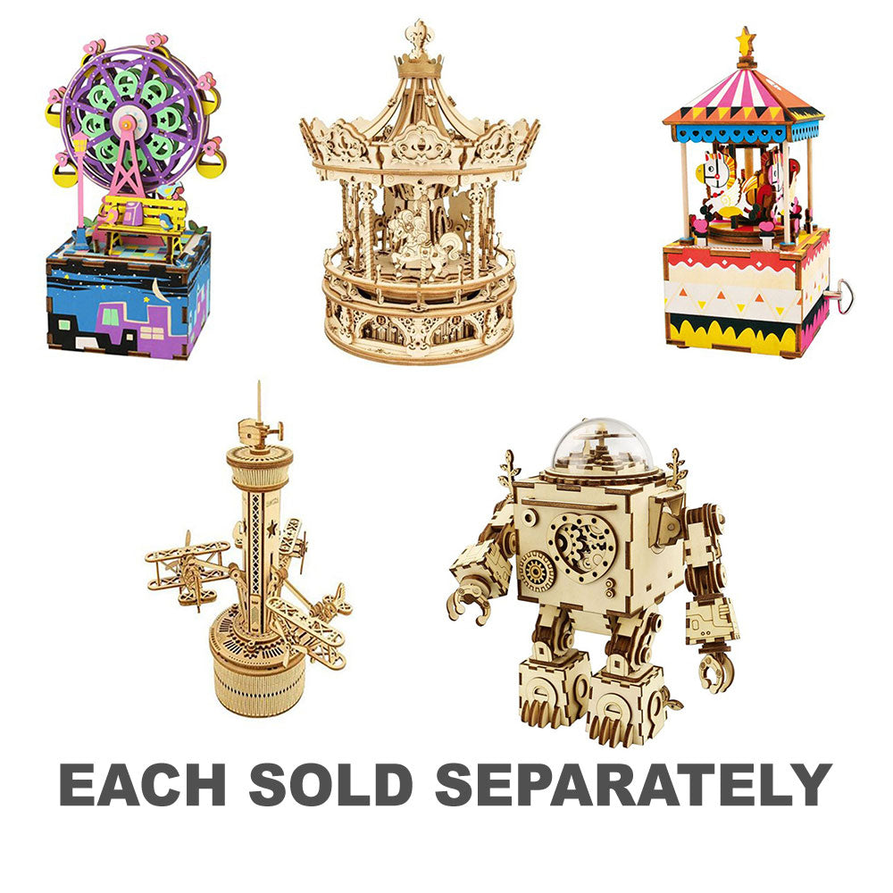 Robome DIY Boîte de musique en bois mécanique