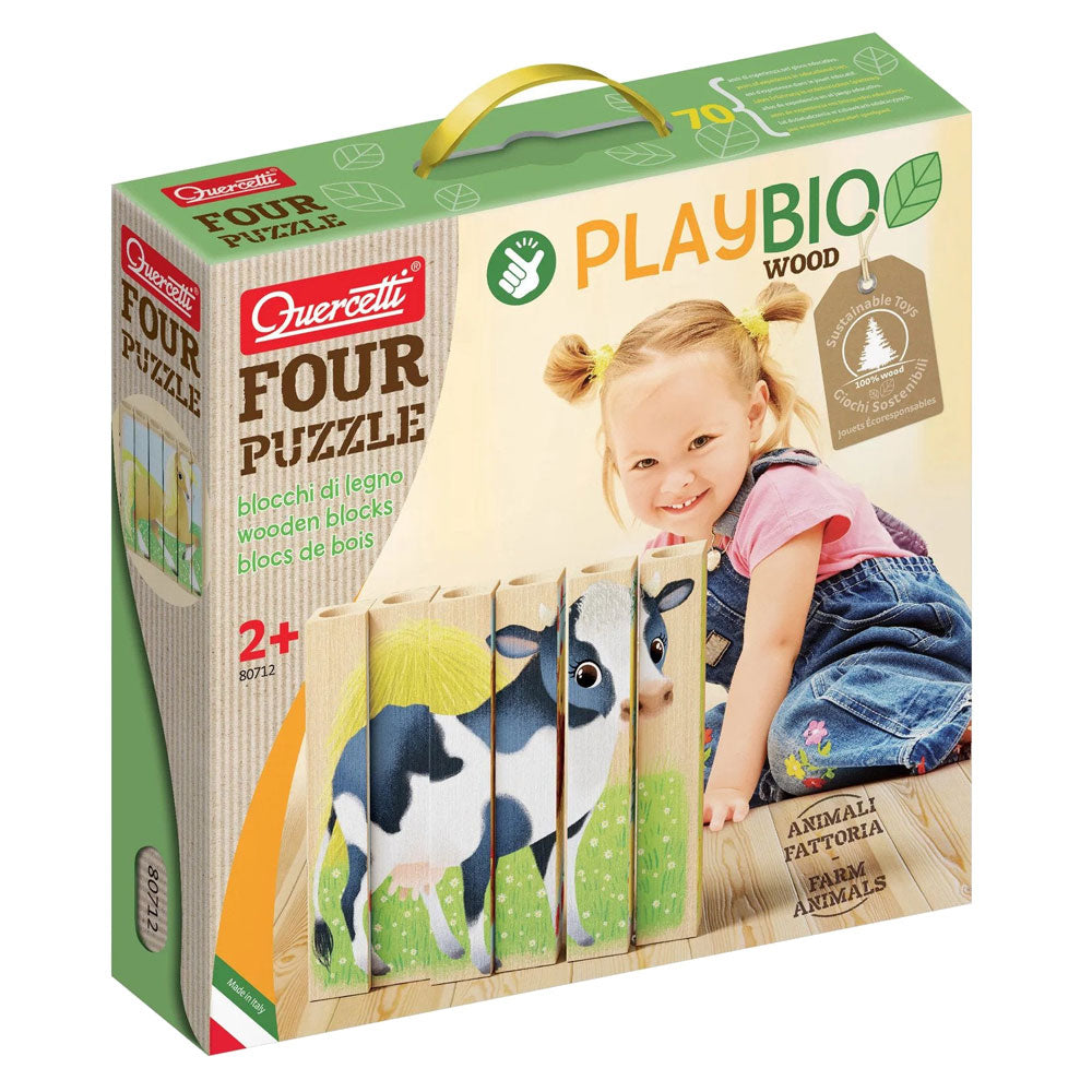 Quercetti jouer bio quatre animaux de ferme de puzzle