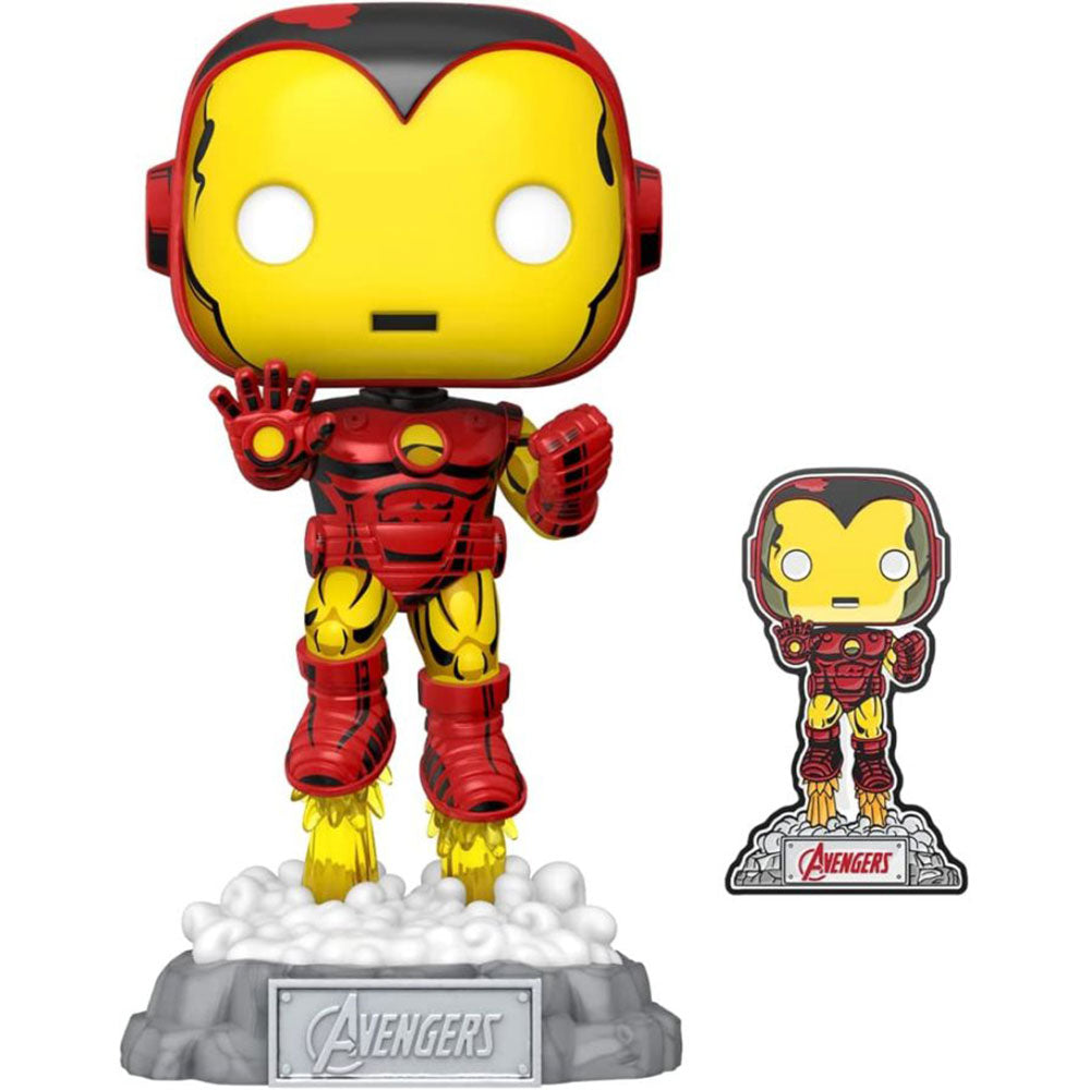 Iron Man Avengers 60th US Exclusive Pop! Vinyle avec broche