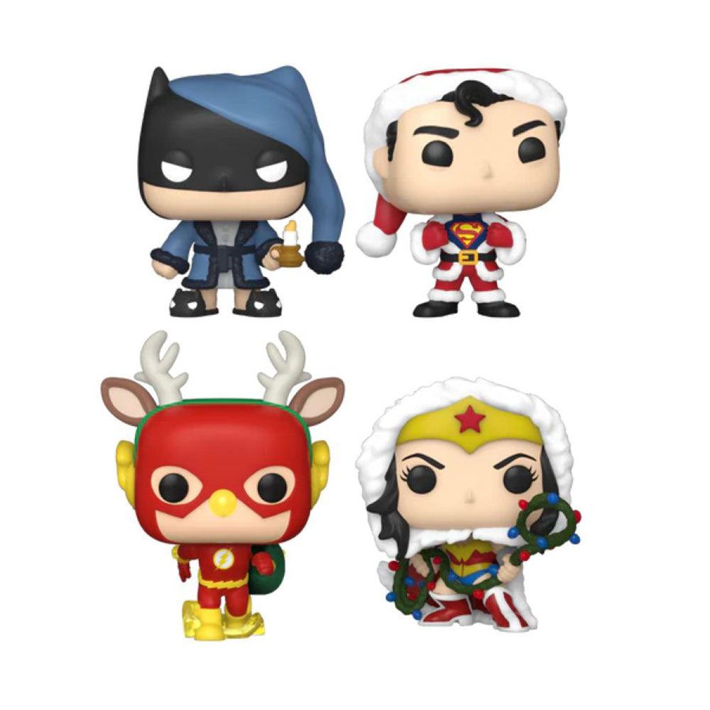 DC Comics Holiday Tree Box Us Exclusive Pocket Pop! Pack de 4