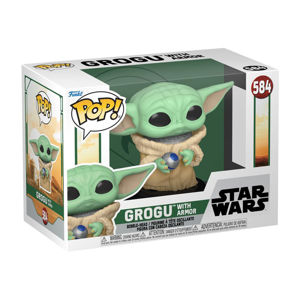 Star Wars: Livre de Boba Fett Grogu avec armure pop! Vinyle