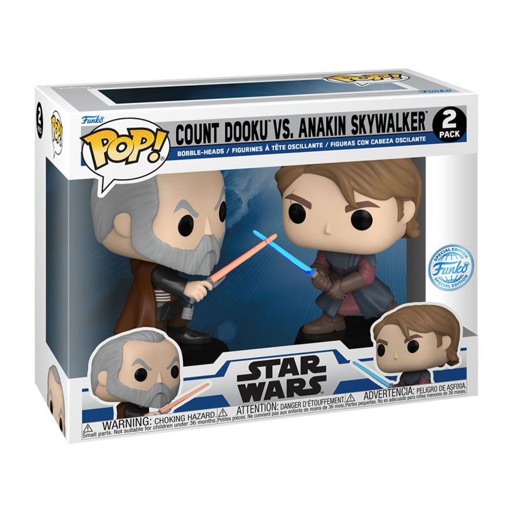 Anakin Skywalker vs Count Dooku Us Ex Pop! Vinyle 2pk
