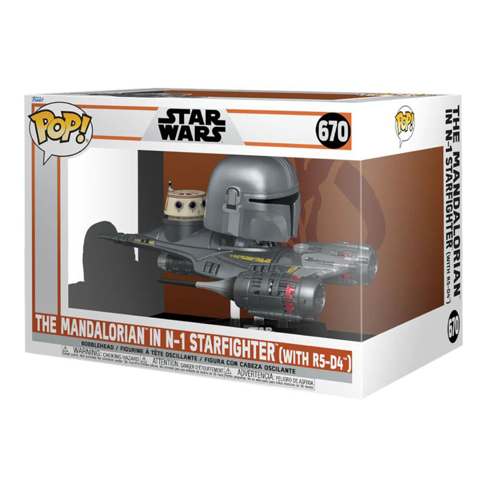SW Mandalorian dans N1 Starfighter & R5-D4 Pop! Promenade en vinyle