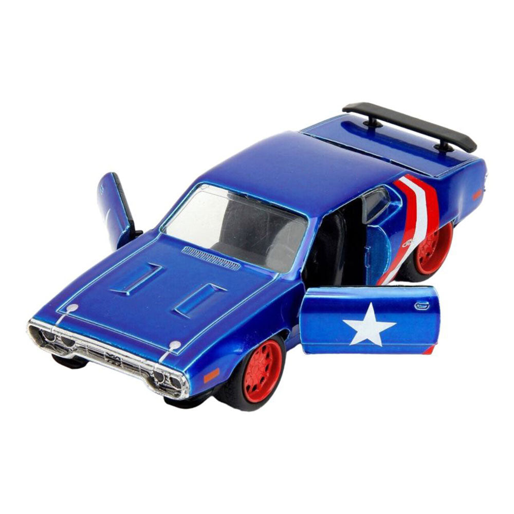 1972 Plymouth GTX avec Captain America 1:32 Diecast Figure