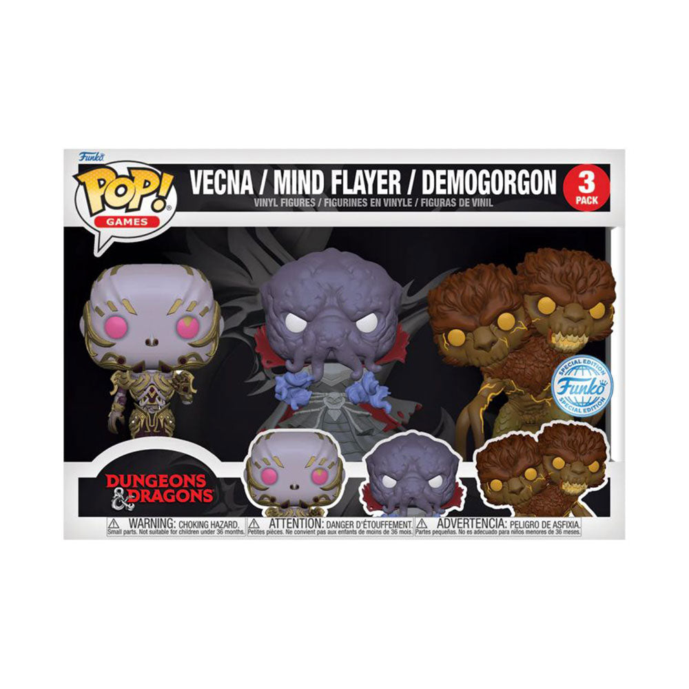 D&D VECNA, Mind Flayer & Demogorgon Us Pop! Vinyl 3 pack