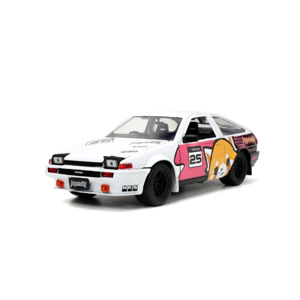 Aggretsuko Toyota AE86 avec Aggretsuko 1:24 Diecast Set