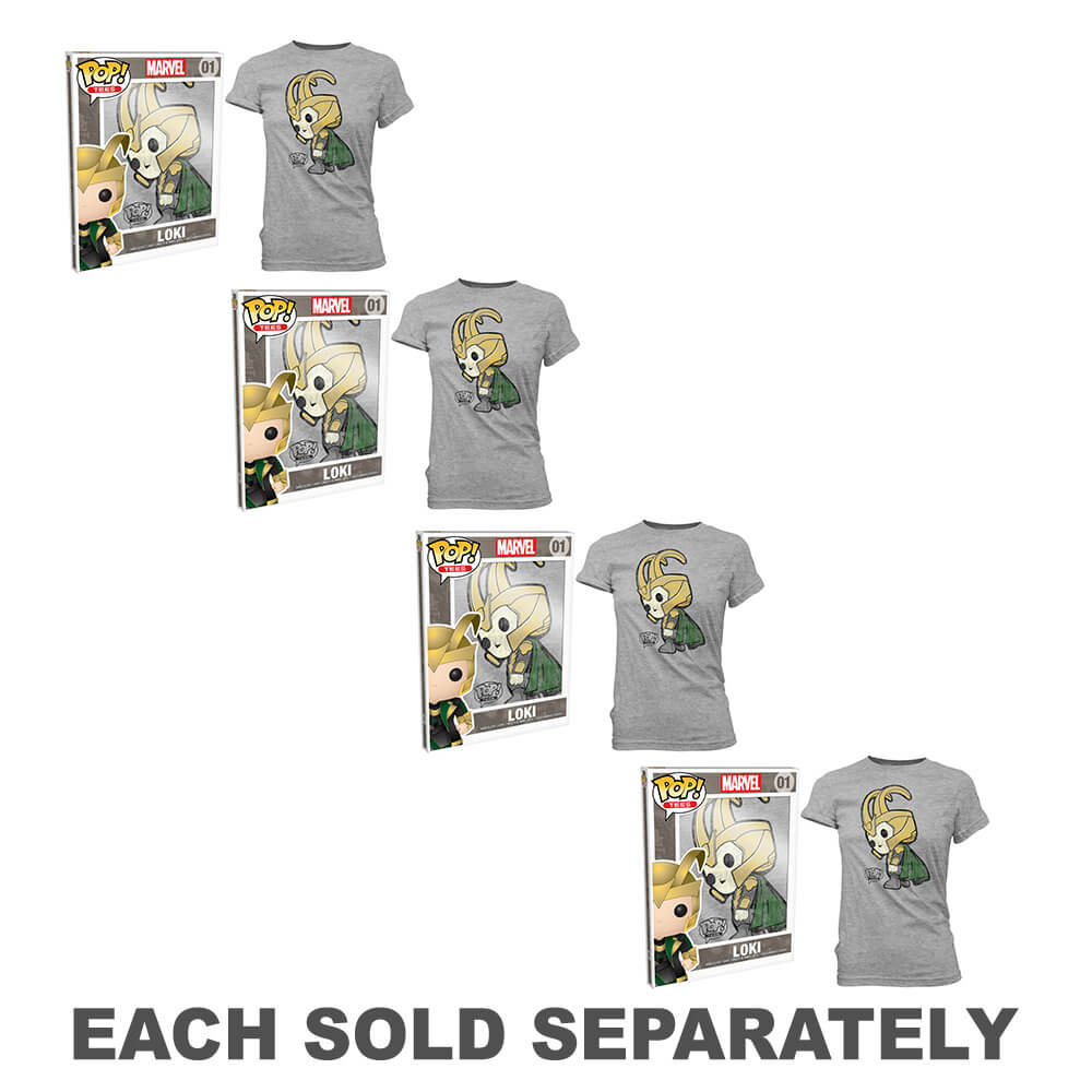 Thor Loki Pop! T-shirt Womens Grey