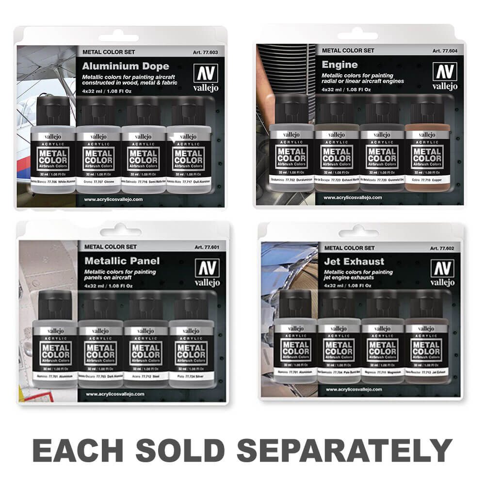 Vallejo Metal Color 4PCS PEINTURE acrylique