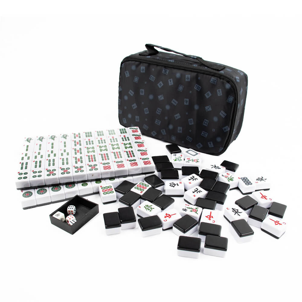 LPG Mahjong Travel Case Classic Set avec carreaux noirs