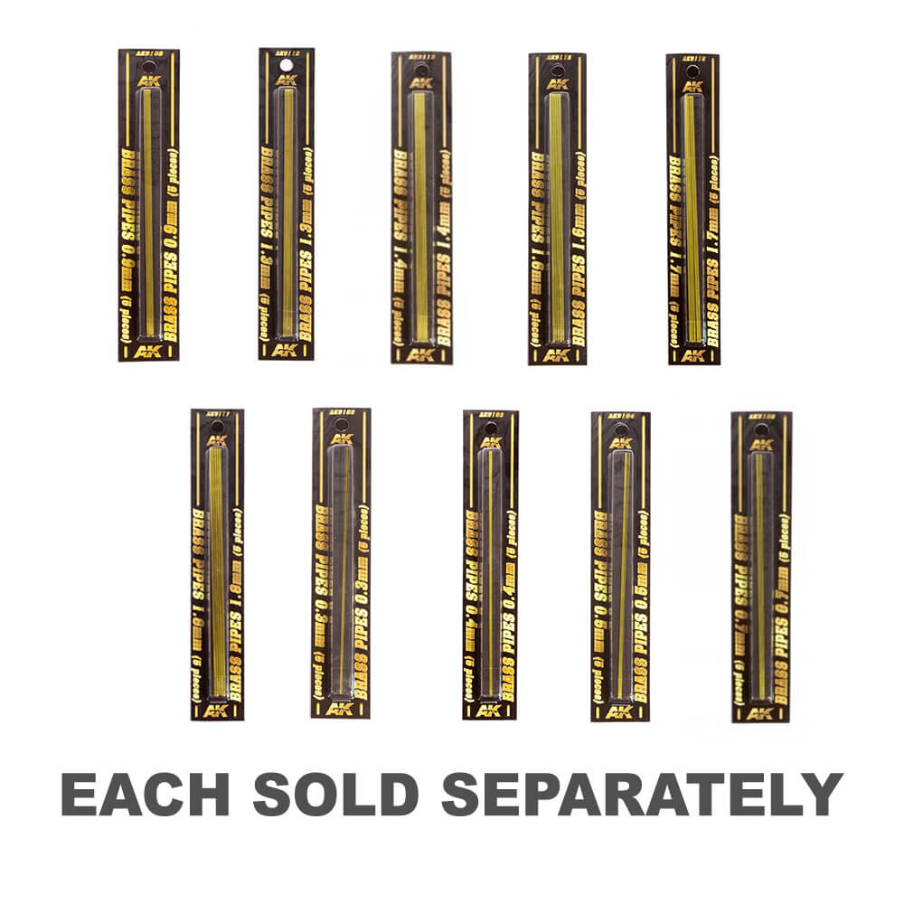 AK Interactive Modeling Pipes en laiton 5pcs.