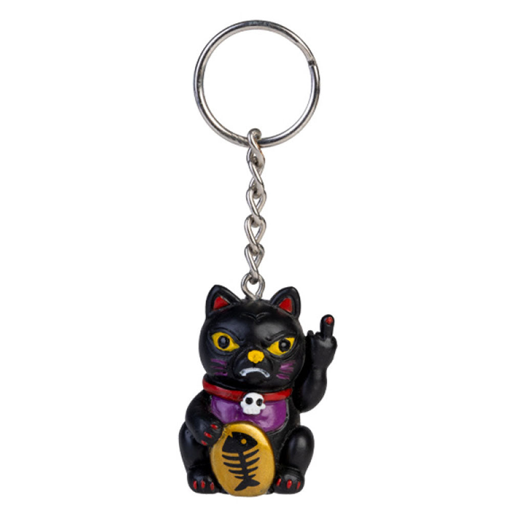 Keychain grossier de chat chanceux