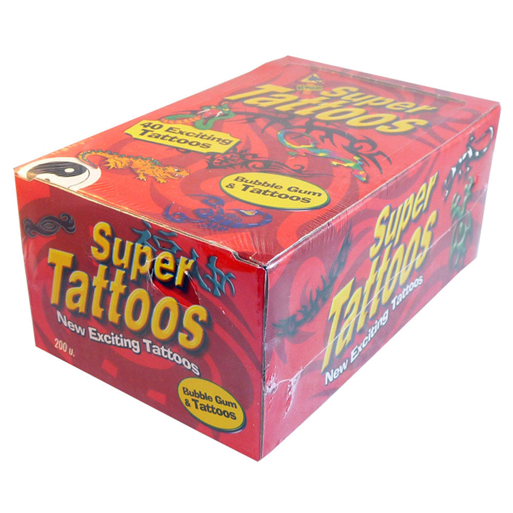 Super tatouages ​​bubble gum 200pcs