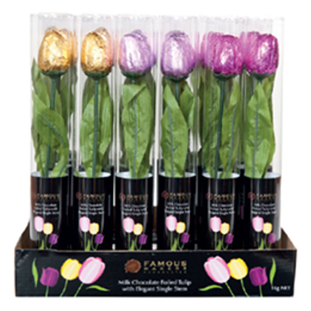 Cylindre de tulipes au chocolat au lait célèbres