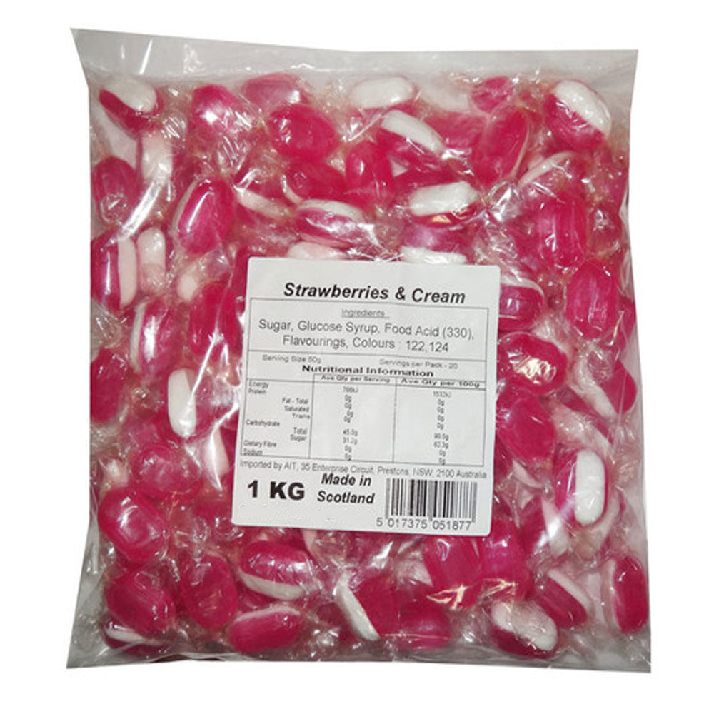 Allseps Bulk Strawberries & Cream 1kg (8 sacs)