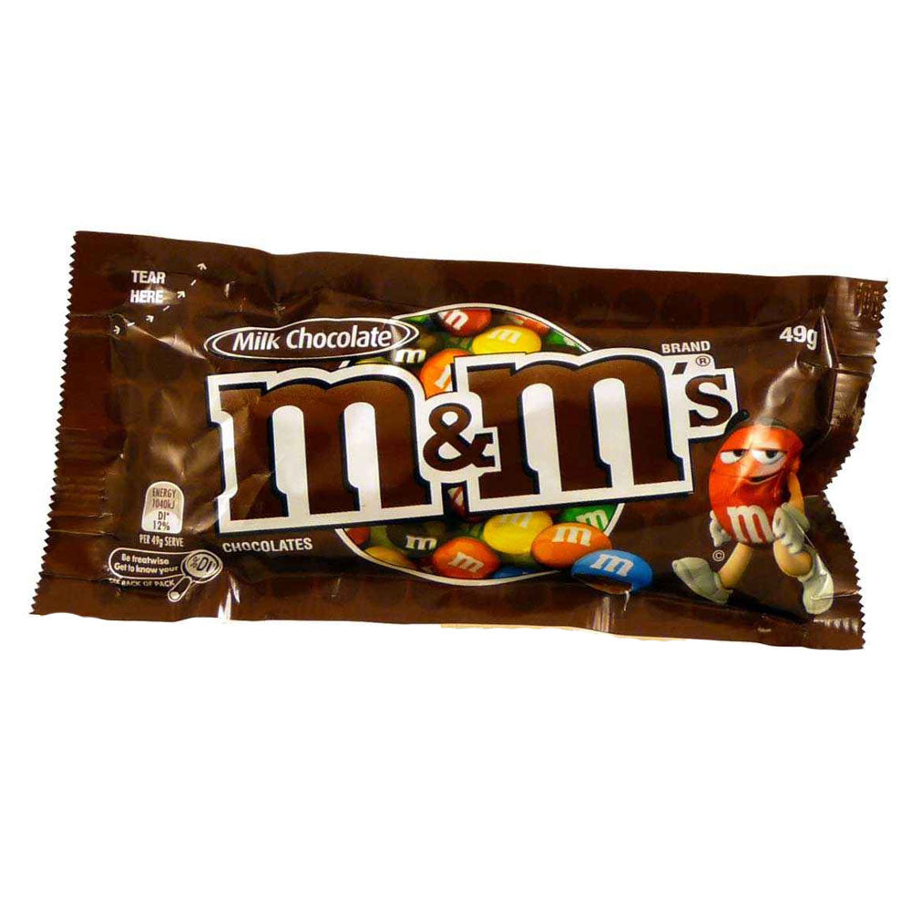 Taille de collation au chocolat au lait M&M (12x49g)