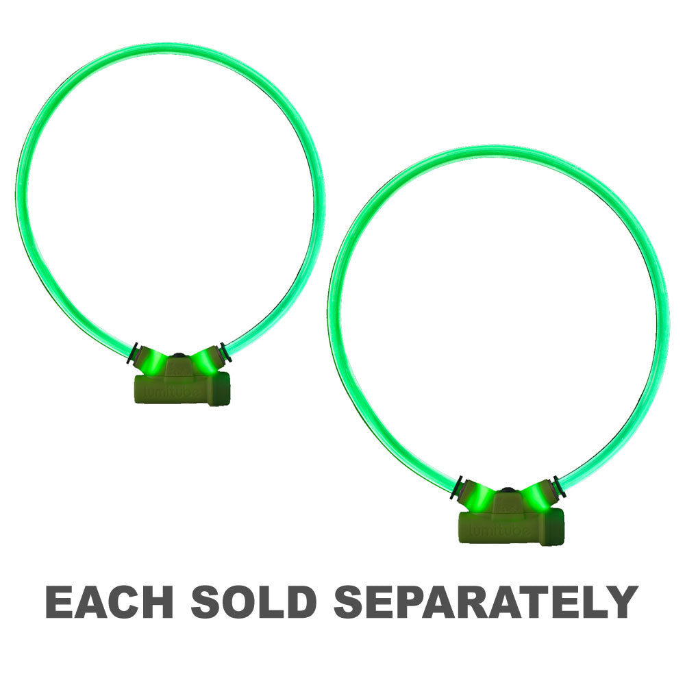 Dingo rouge lumitube illuminé (vert lime)