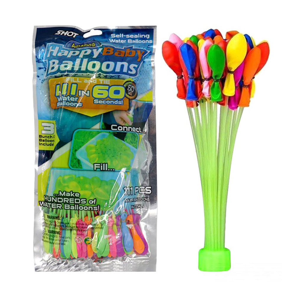Ballons de bombes à eau heureuses heureuses 111pcs