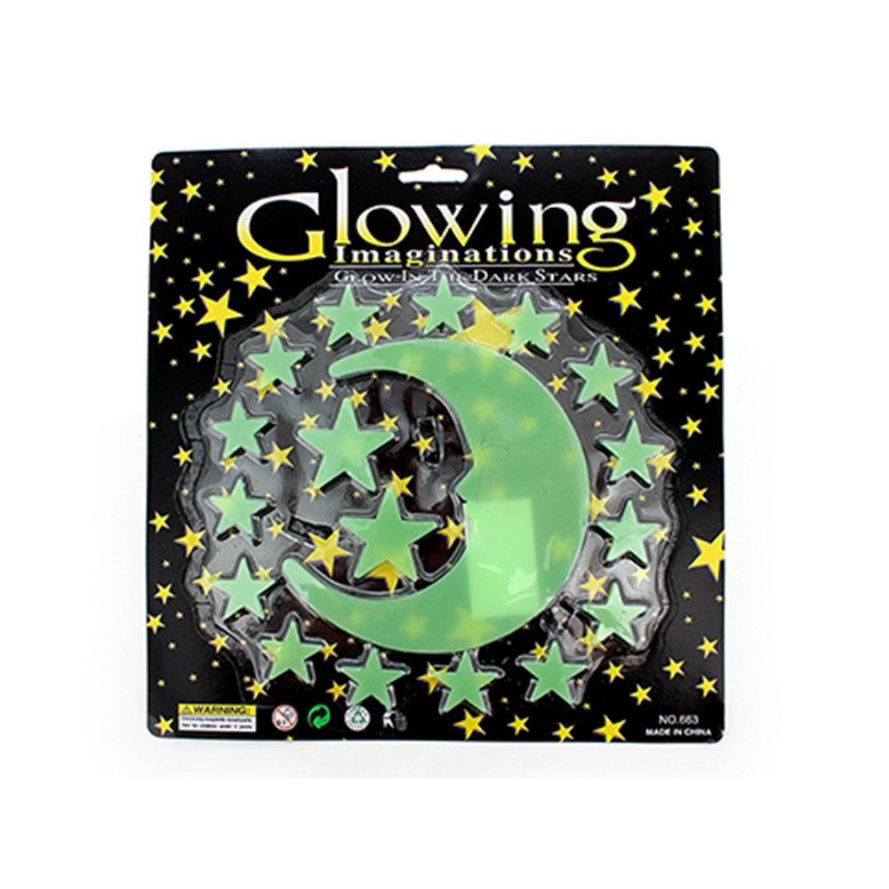Glow in the Dark Moon & Stars Autocollants décoratifs 18pcs