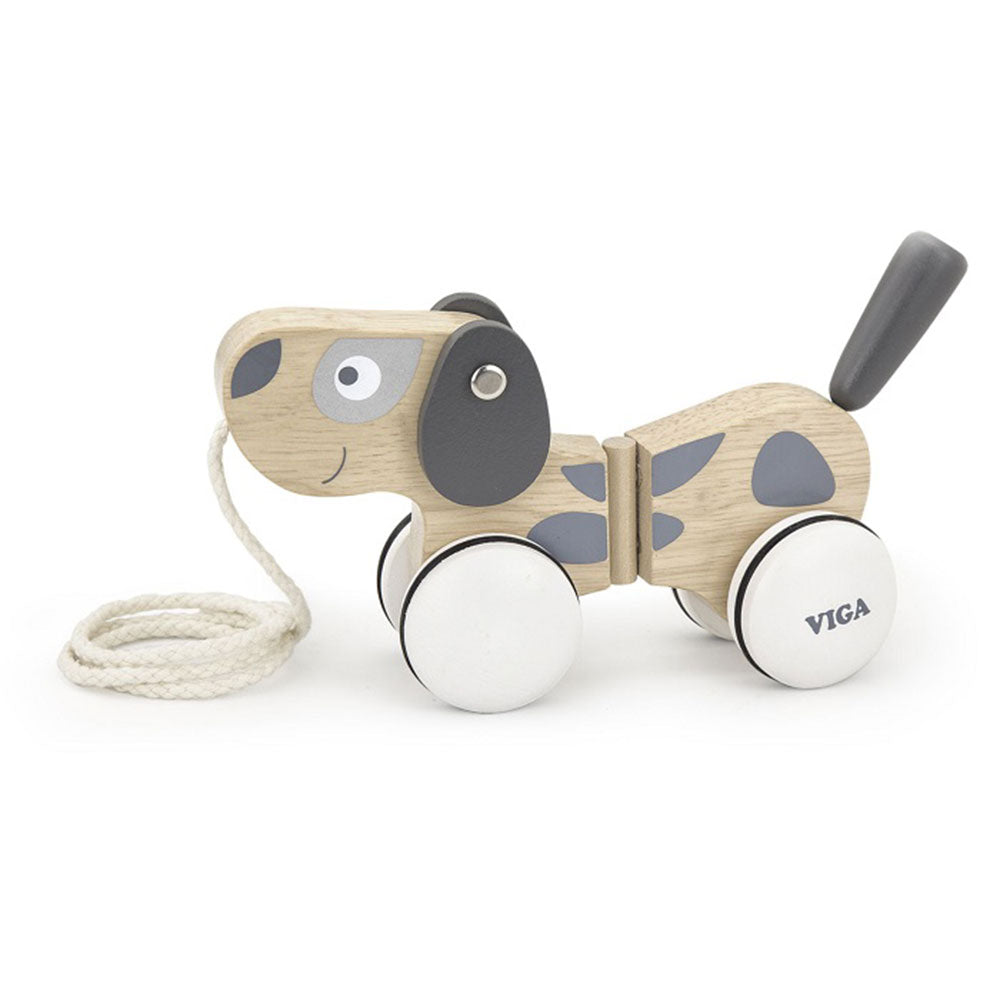 Viga en bois tire le chien