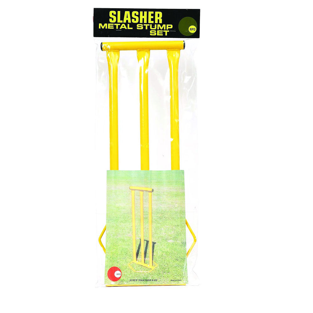 Slasher Metal Cricket Stump Set (jaune)