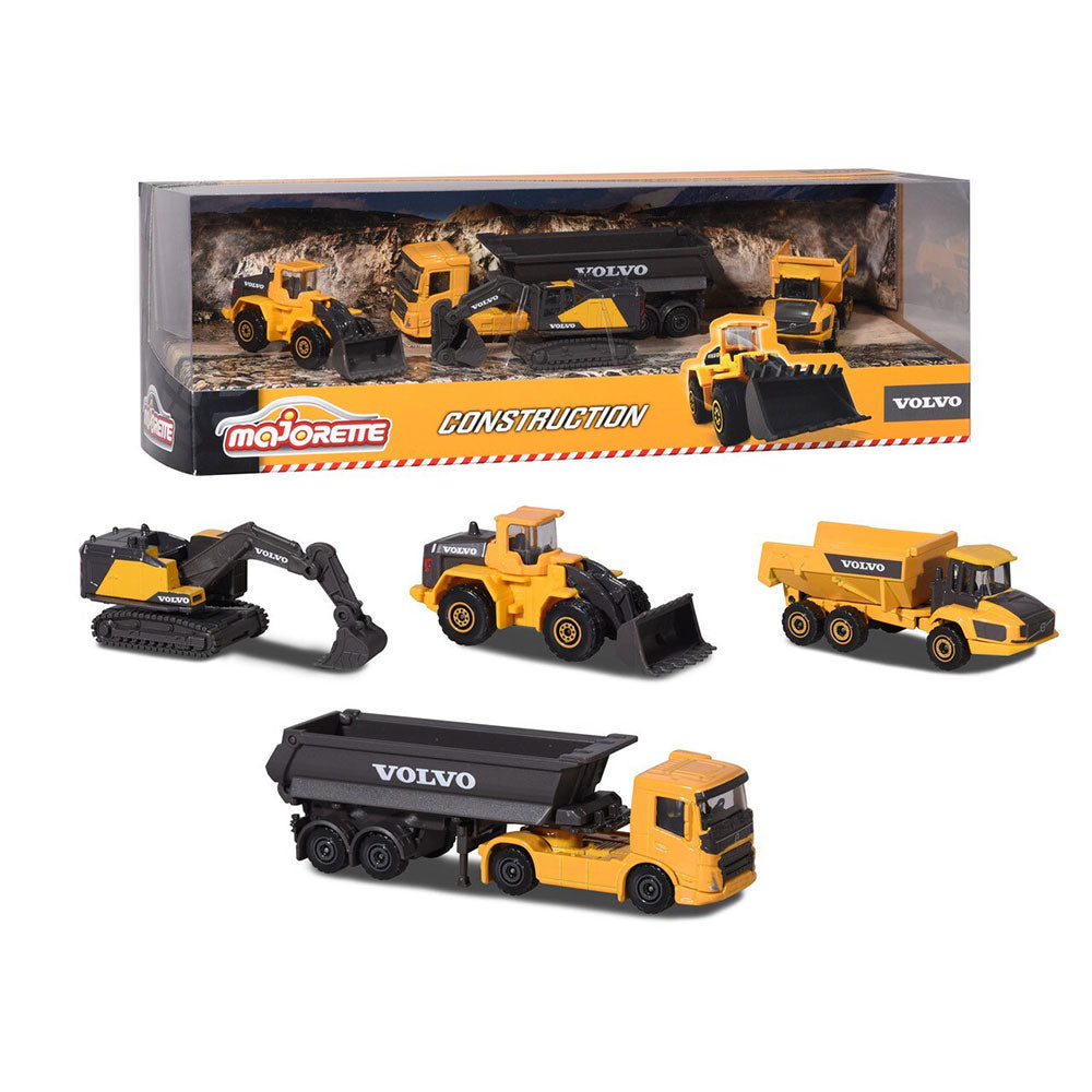 Pack-cadeau de construction de Majorette Volvo (pack de 4)