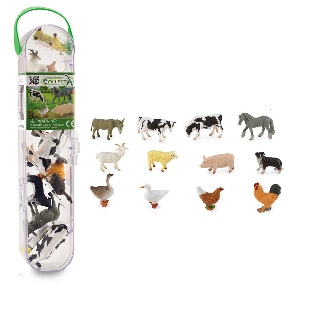 Collecta Farm Animal Figures in Tube Gift Set (Pack of 12)
