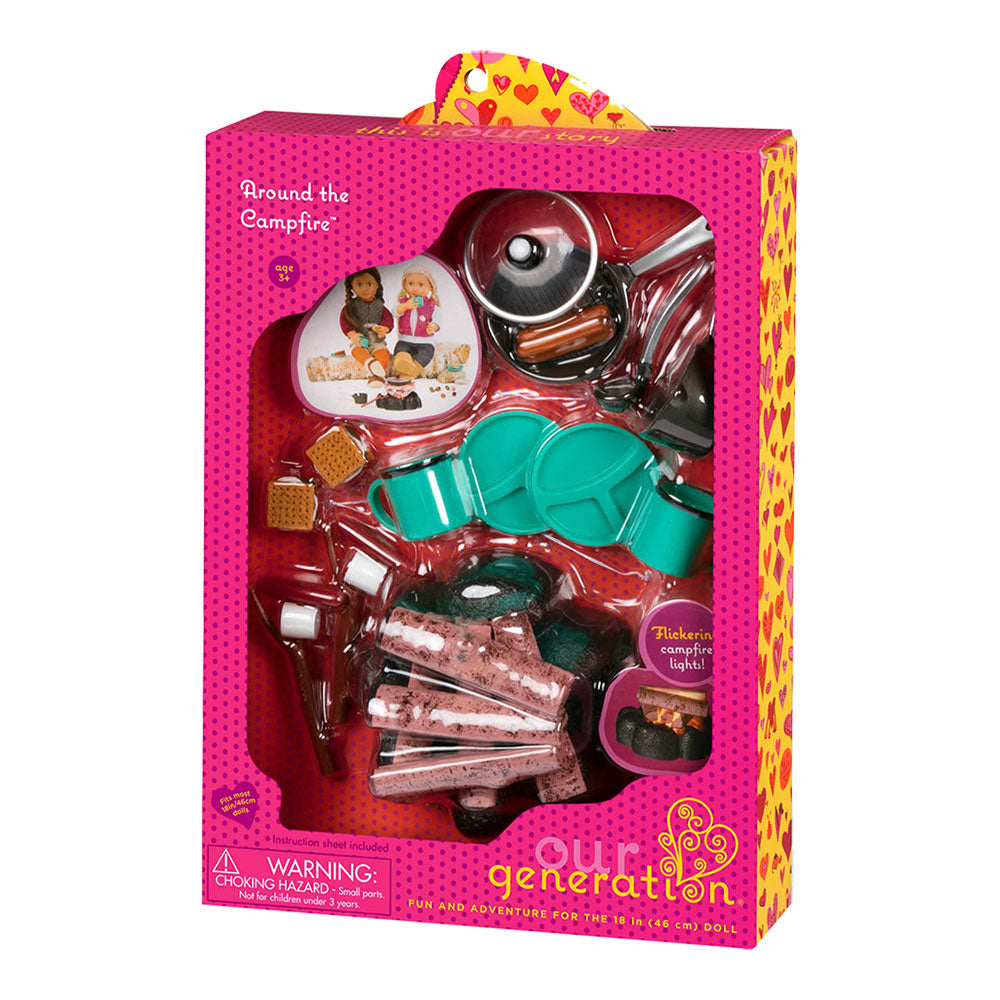 Notre génération autour de l'ensemble d'accessoires de feu de camp