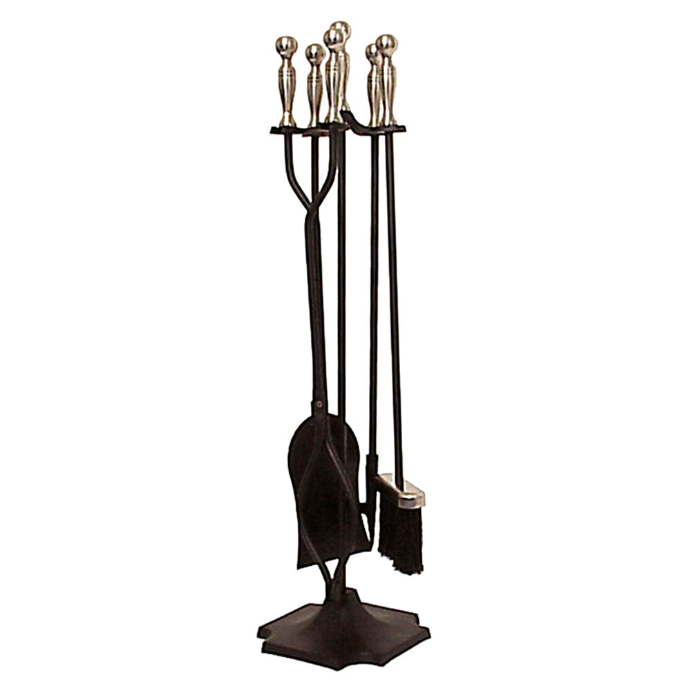 Ensemble d'outils de tir nickel à 4 pièces avec support de haut / 77 cm de haut