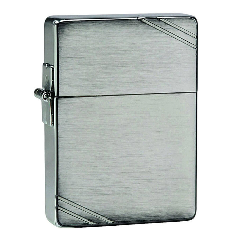 Réplique de chrome brossé de Zippo 1935 avec des barres obliques