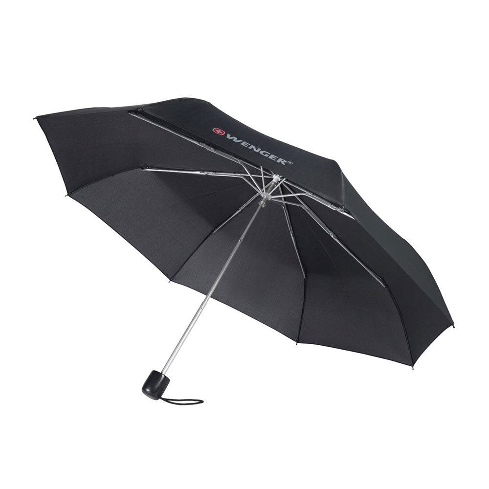 Wenger grand parapluie de voyage avec bracelet de poignet (noir)