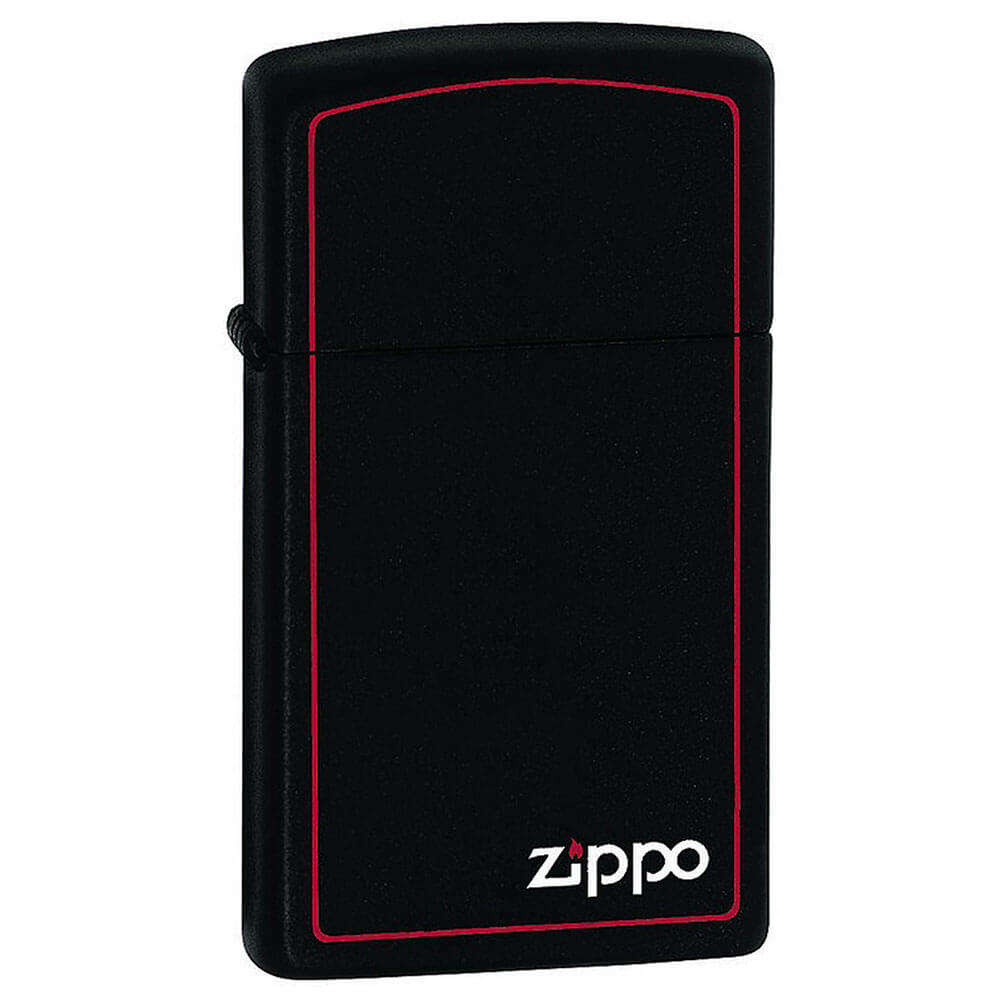 Zippo Matte Finish Slim plus léger avec imprimé et bordure