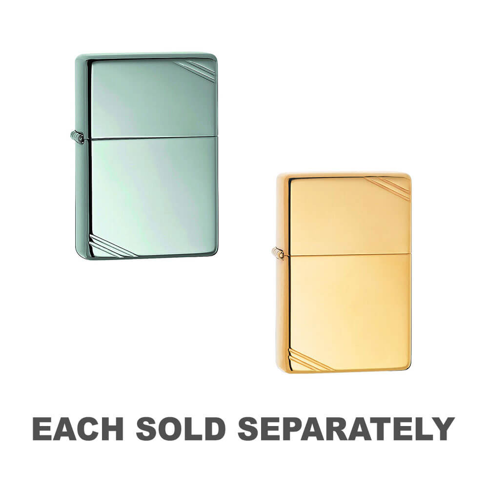 Vintage high polonais de Zippo avec des barres obliques plus légères