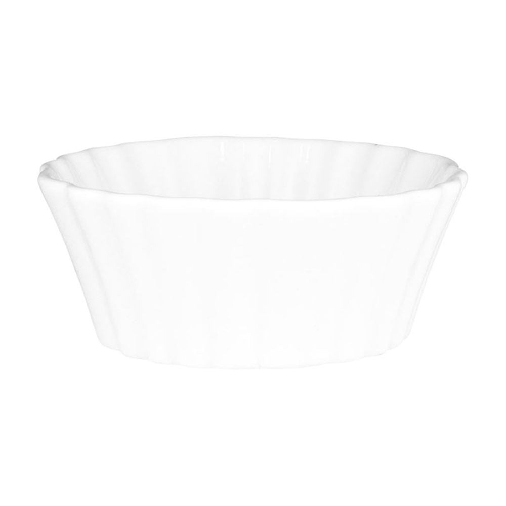 Wilkie New Bone Porcelain Flued Flan Dish 100ml