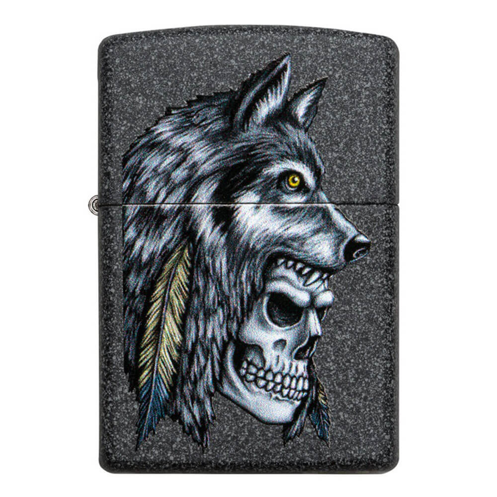 Brique du crâne de loup de pierre de fer zippo